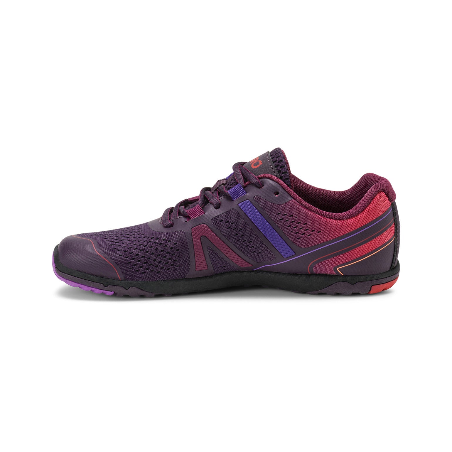 Xero Shoes HFS II 2 Barfußschuhe für Damen in Lila, ideal für Laufen, im Onlineshop erhältlich, linke Ansicht.