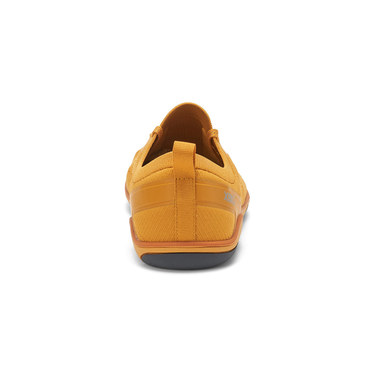 Xero Shoes Nexus Knit Herren-Barfuß-Sneaker in Gold, Rückansicht mit Fersenpartie