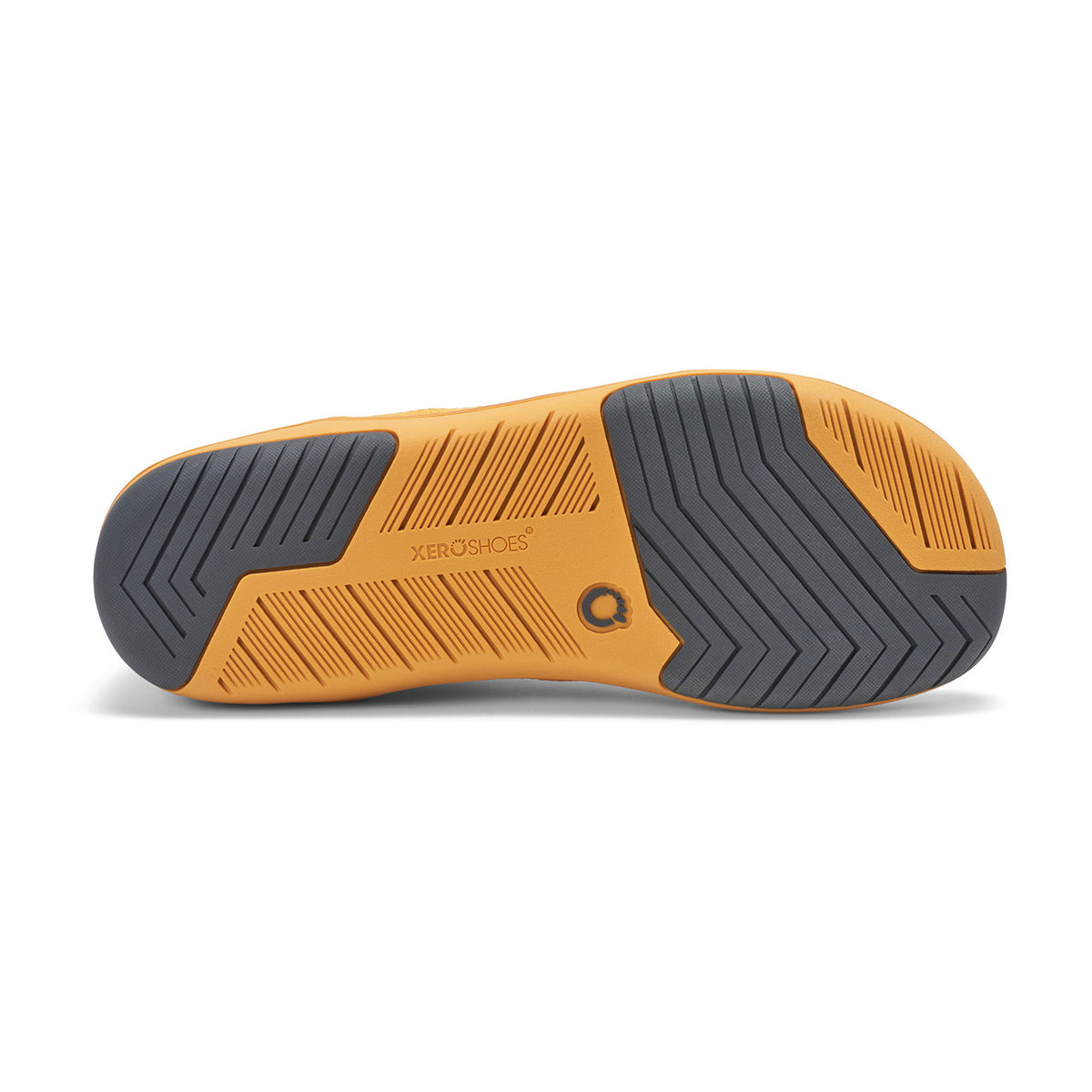 Sohlenprofil des Herren-Barfuß-Sneakers Xero Shoes Nexus Knit in Gold