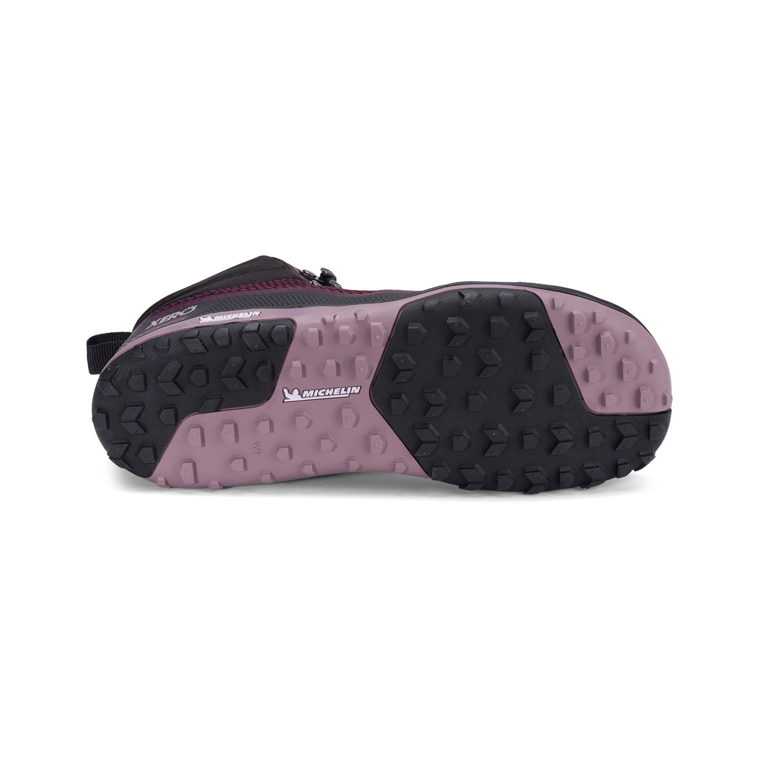 Xero Shoes Scrambler Mid Barfußschuhe, Wanderschuhe für Damen, Sohle in Black Fig im Onlineshop für Barfußschuhe