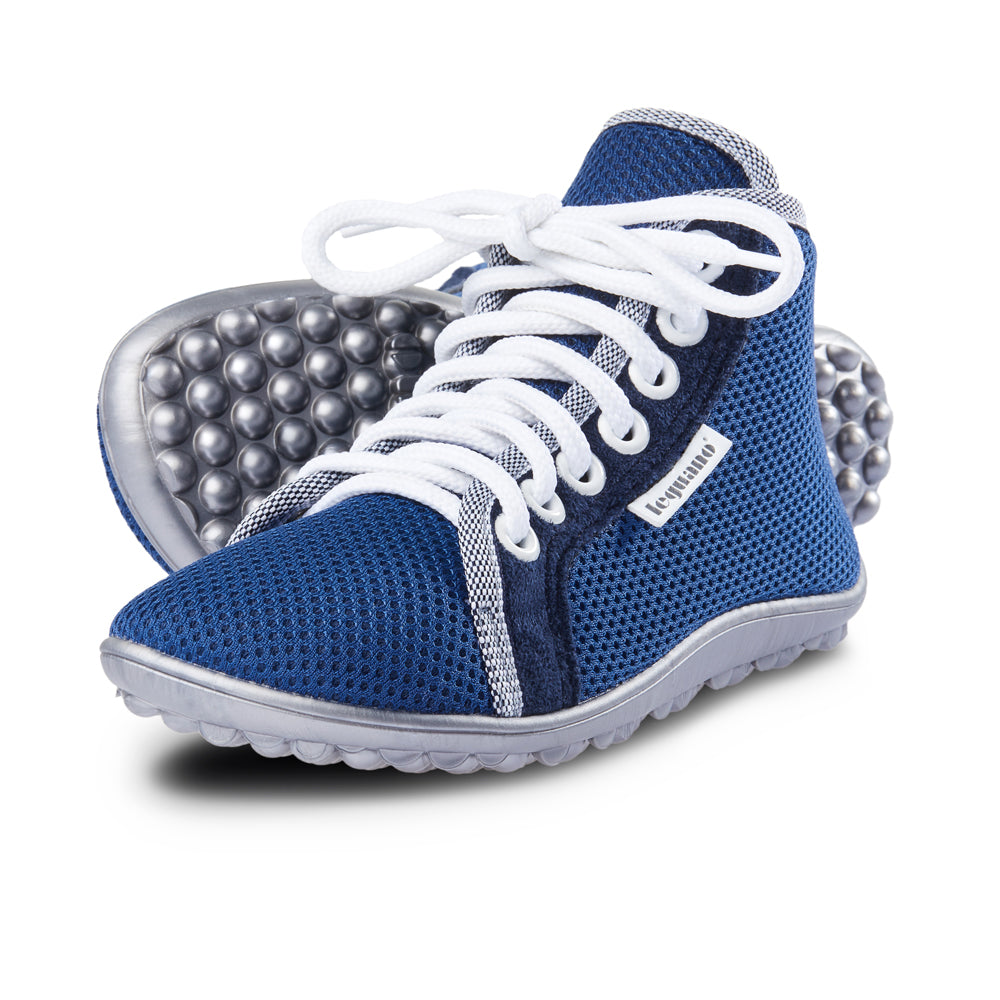 leguanito aktiv plus blau Leguano Barfußschuhe für Kinder – erhältlich im barfusswelteb.com Barfußschuhe Onlineshop
