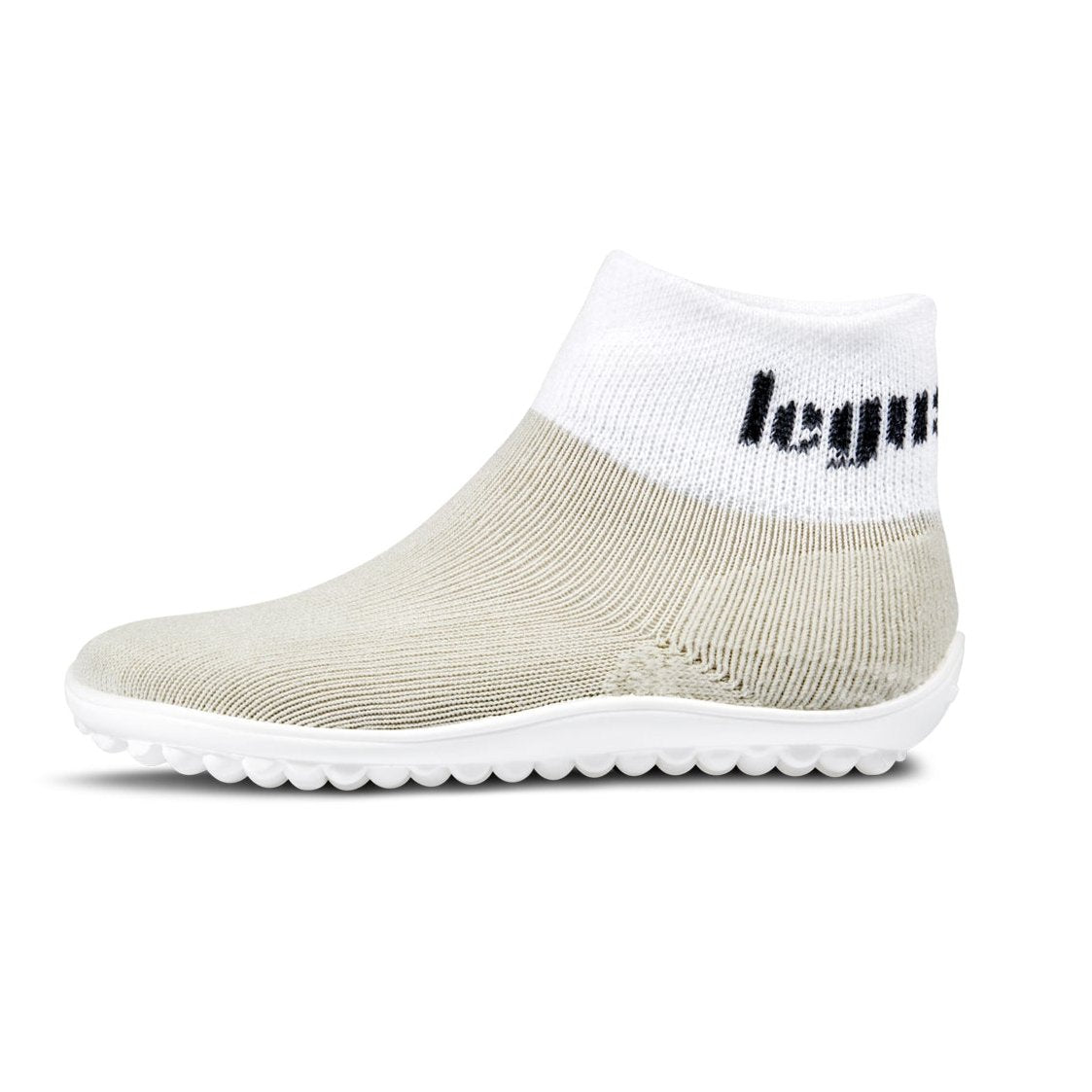 Leguanito Barfußschuhe für Kinder von Leguano in Perlmutt – Sockenschuhe, Seitenansicht von links, erhältlich im barfusswelteb.com Barfußschuhe Onlineshop