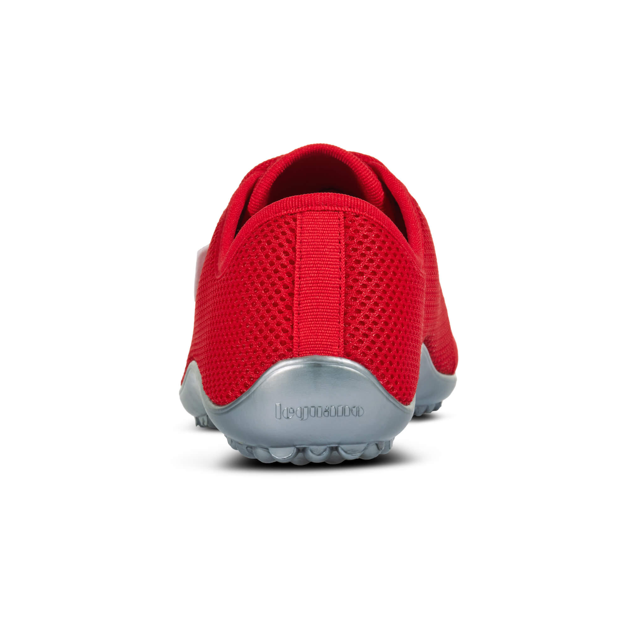 Leguano Aktiv Rot Barfußschuhe Sneaker für Damen und Herren, Rückansicht im Onlineshop für Barfußschuhe. Diese bequemen und stylischen Schuhe bieten eine hervorragende Passform und fördern die natürliche Fußbewegung für ein angenehmes Tragegefühl.