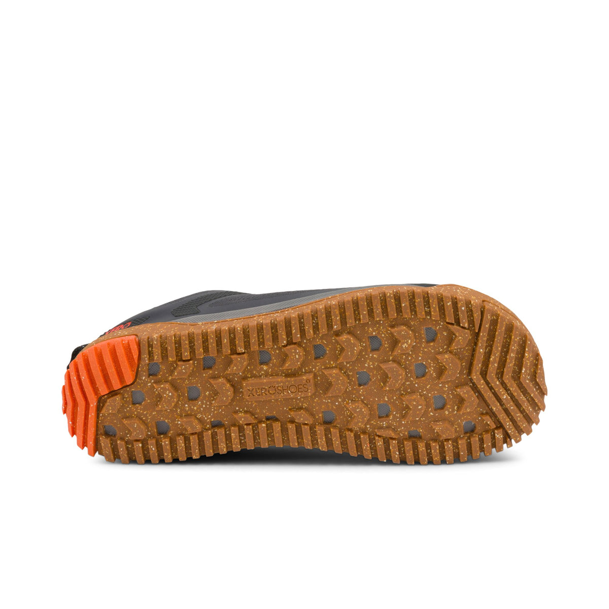 Sohlenprofil des Damen-Barfuß-Sneakers Xero Shoes Ridgeway Mesh Low in Schwarz
