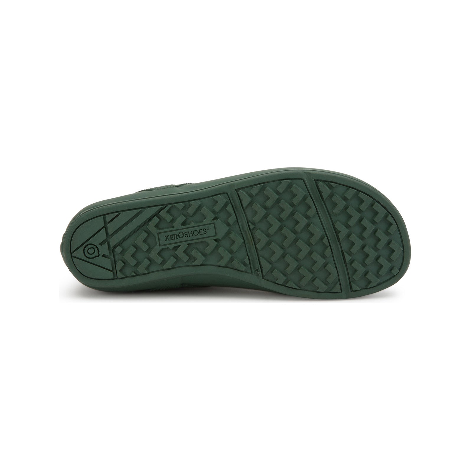 Xero Shoes Gracie Grün Damen Barfußschuhe minimalistische Regenstiefel, Ansicht von unten. Diese flexiblen Regenstiefel bieten den Komfort von Barfußschuhen und sorgen gleichzeitig für sicheren Halt bei nassen Bedingungen. Ideal für aktive Frauen, die auch bei Regenwetter auf ihre Bewegungsfreiheit nicht verzichten möchten. Erhältlich in unserem Onlineshop für Barfußschuhe.