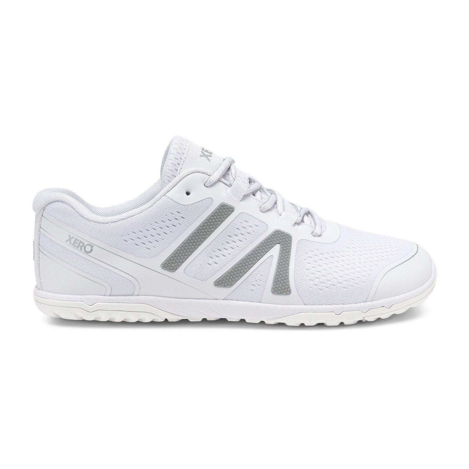 Herren-Barfußschuh Xero Shoes HFS II in Weiß, rechter Sneaker für Laufen und Alltag, erhältlich in unserem Onlineshop für Barfußschuhe