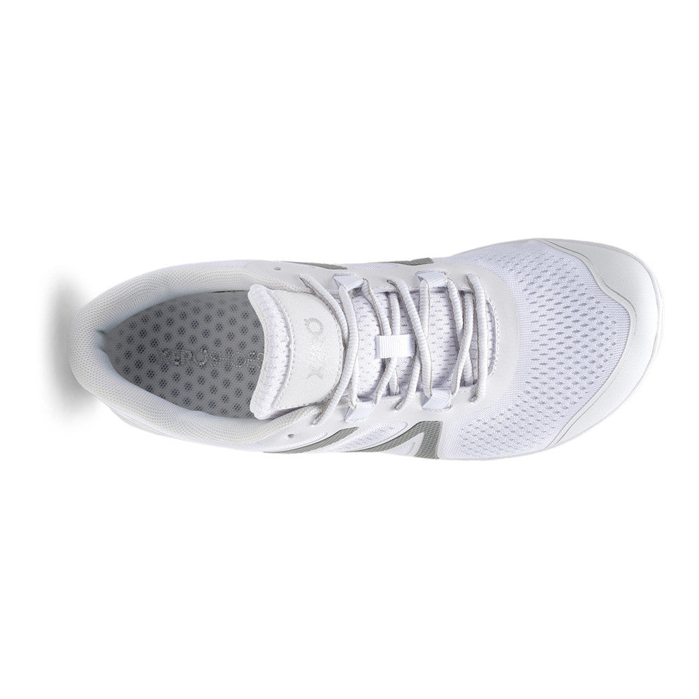 Xero Shoes HFS II in Weiß für Herren, Draufsicht, ultraleichte und atmungsaktive Barfuß-Laufschuhe mit breiter Zehenbox und flexiblem Design, erhältlich im Onlineshop für Barfußschuhe
