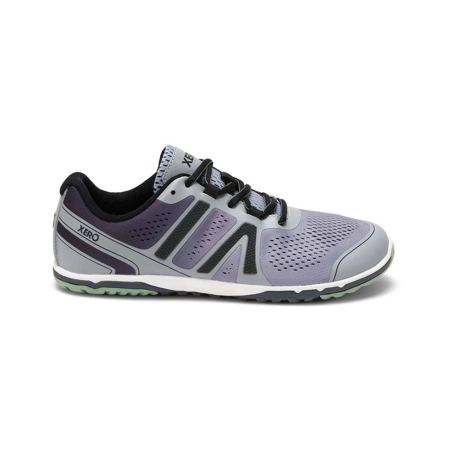 Xero Shoes HFS II in Asphalt Alloy für Damen, seitliche Ansicht rechts, flexible und komfortable Barfuß-Laufschuhe, erhältlich im Onlineshop für Barfußschuhe