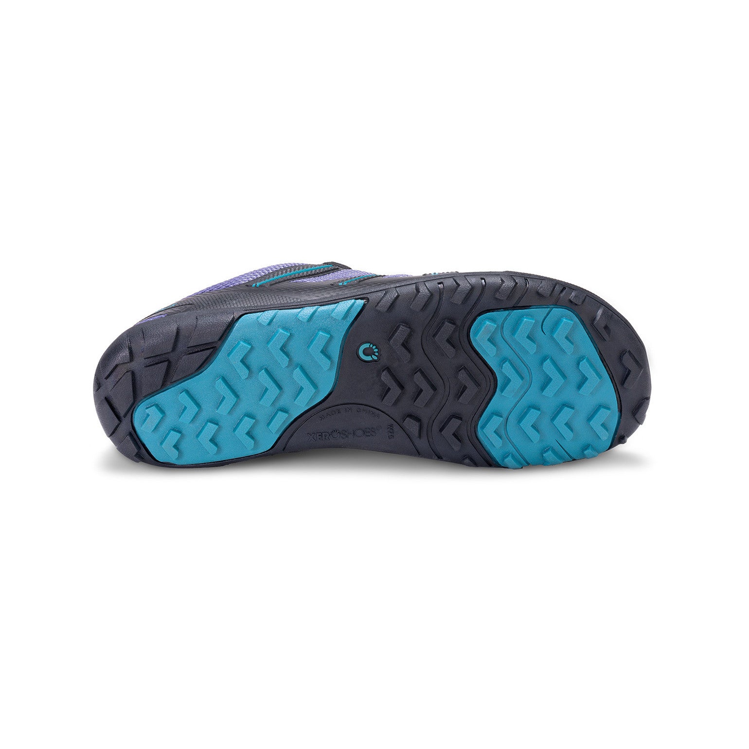 Xero Shoes Mesa Trail WP wasserdichte Barfußschuhe für Damen in Grau-Schwarz mit Sohle von unten im Onlineshop für Barfußschuhe, ideal zum Wandern