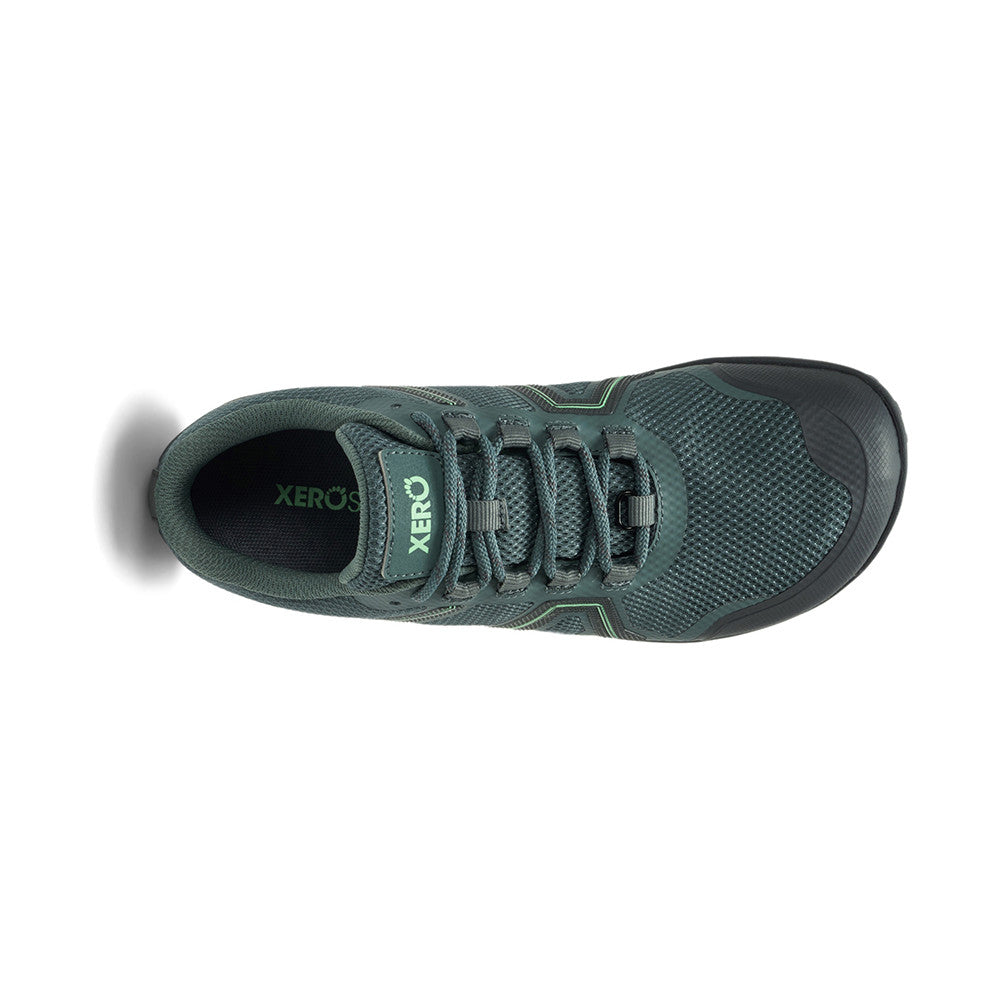 Obere Ansicht der Xero Shoes Mesa Trail WP Damen Barfußschuhe in pacific, wasserdichte Wanderschuhe im Onlineshop für Barfußschuhe