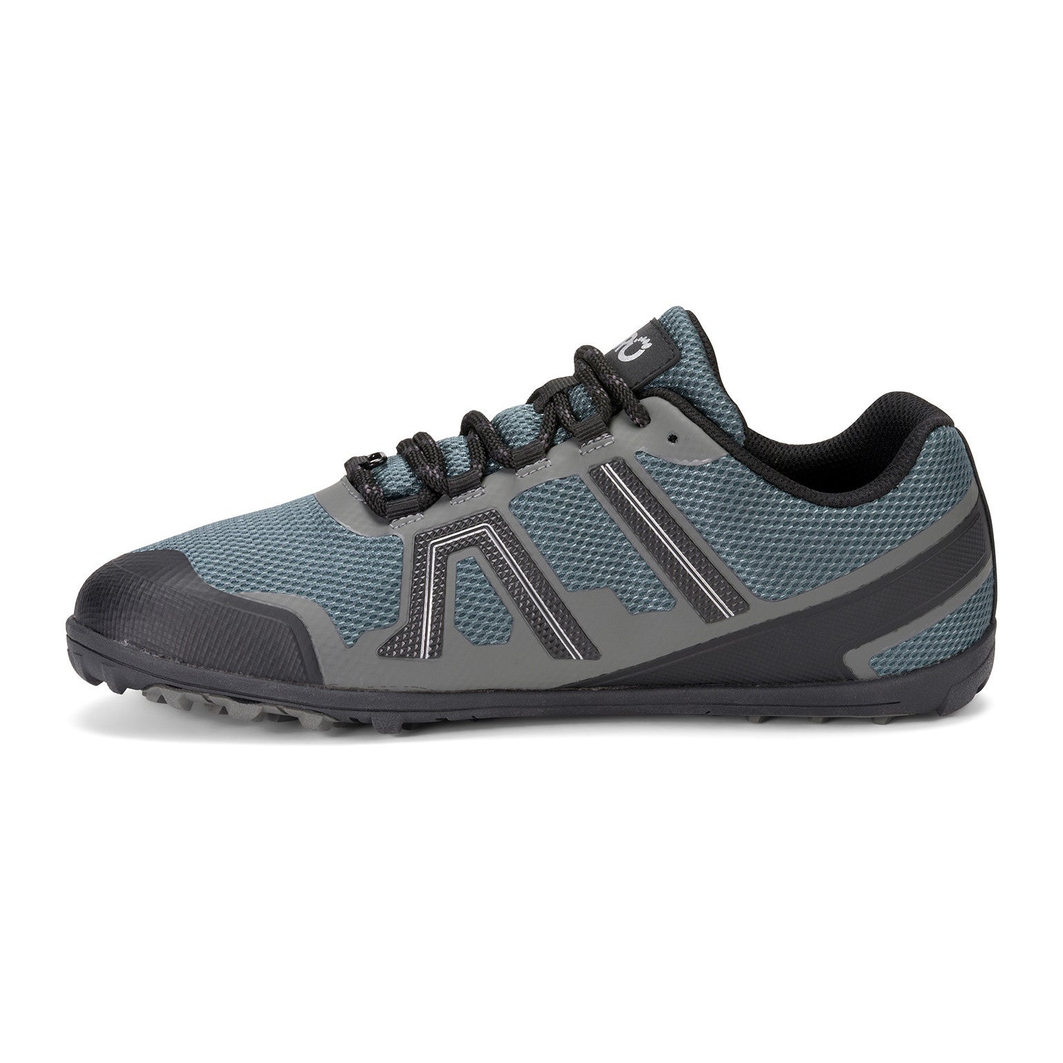 Xero Shoes Mesa Trail WP wasserdichte Barfußschuhe für Herren in Grün von der linken Seite im Onlineshop für Barfußschuhe, optimal zum Wandern