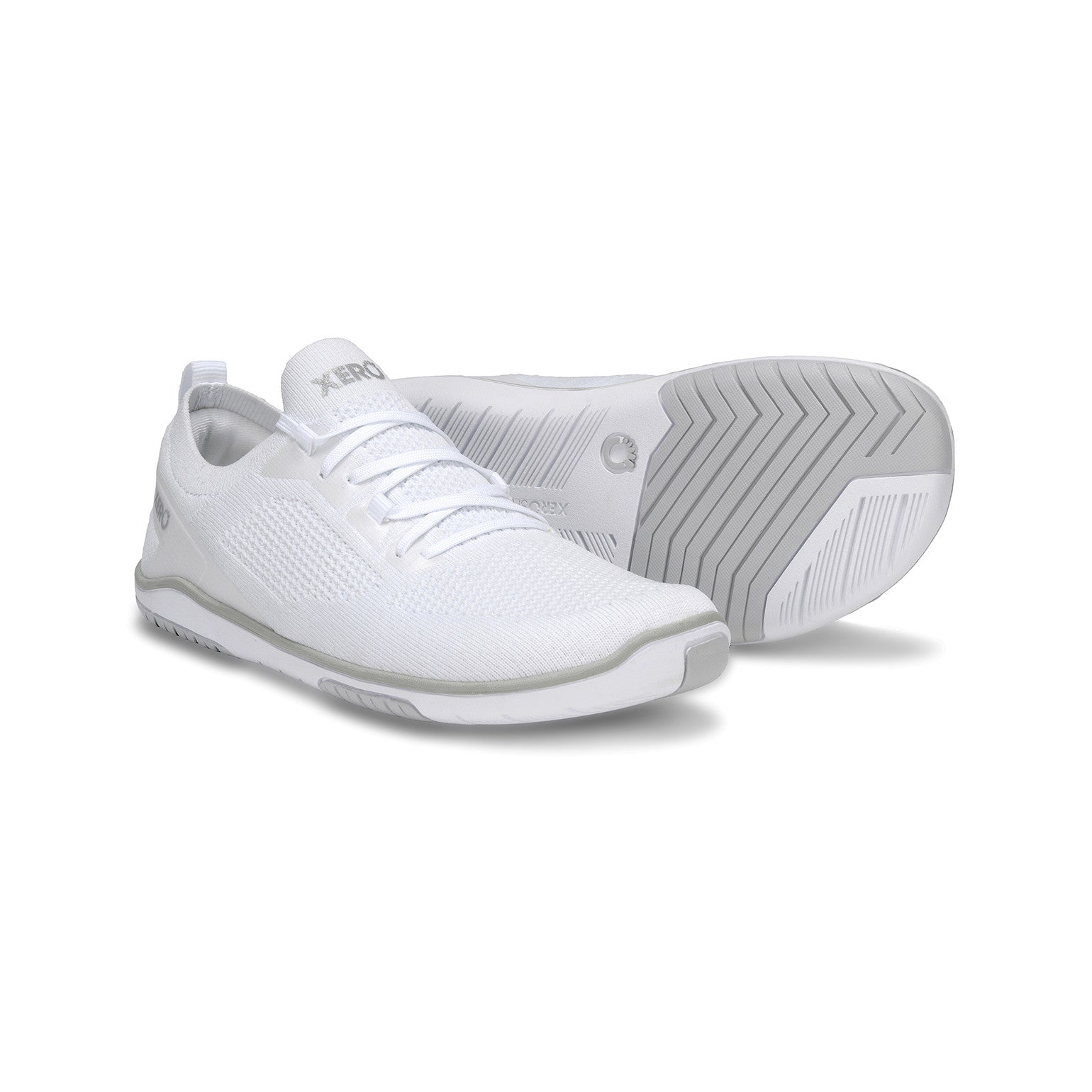 Xero Shoes Nexus Knit Sneaker in Weiß für Damen, minimalistisch und atmungsaktiv, ideal für Alltag und Sport im Onlineshop für Barfußschuhe.