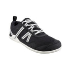 Schwarze und weiße Xero Shoes Prio Damen Sneaker als Barfußschuhe in unserem Onlineshop für Barfußschuhe