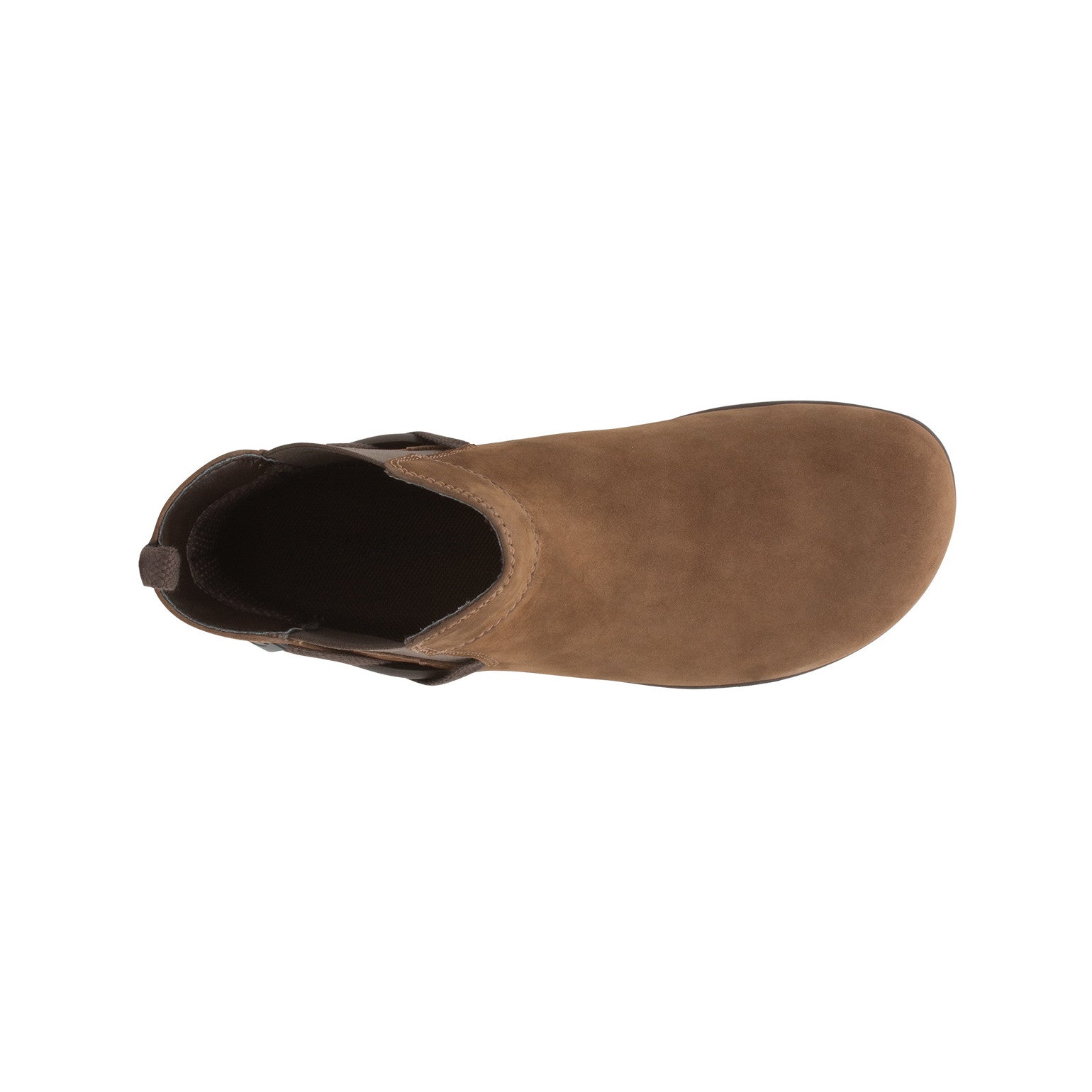 Barfußschuhe Onlineshop: Xero Shoes Tari braune Barfußschuhe als Chelsea Boots in toffee, Draufsicht