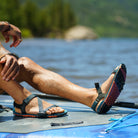 Xero Shoes Z Trail EV Barfußsandalen für Herren in deep lagoon am Fuß im Onlineshop für Barfußschuhe
