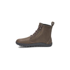 Barfußschuhe Xero Shoes Breckenridge in Grau aus Leder, knöchelhohe Damenstiefel, linke Ansicht, erhältlich in unserem Onlineshop.