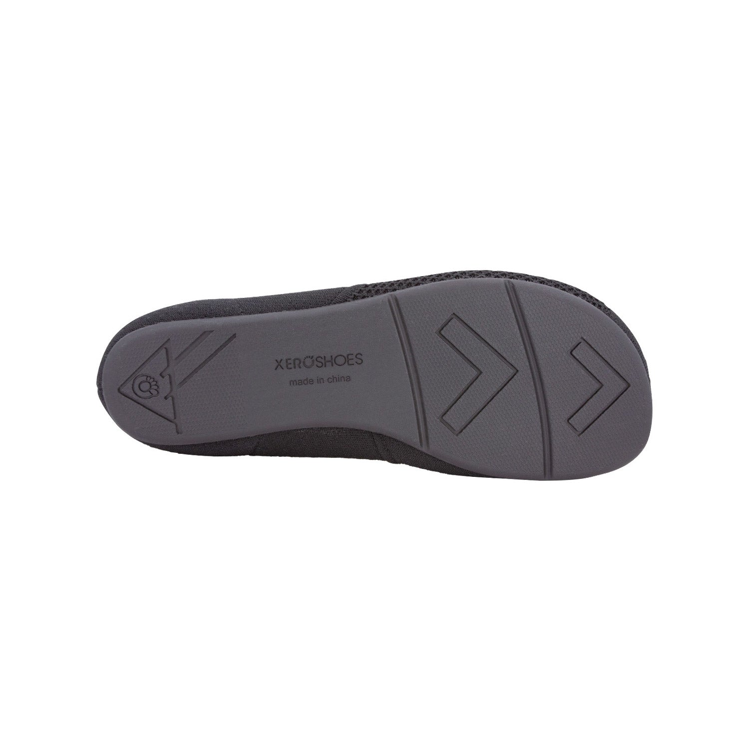Schwarze Phoenix Knit Damen Ballerinas von Xero Shoes als Barfußschuhe, Sohlenansicht im Onlineshop für Barfußschuhe