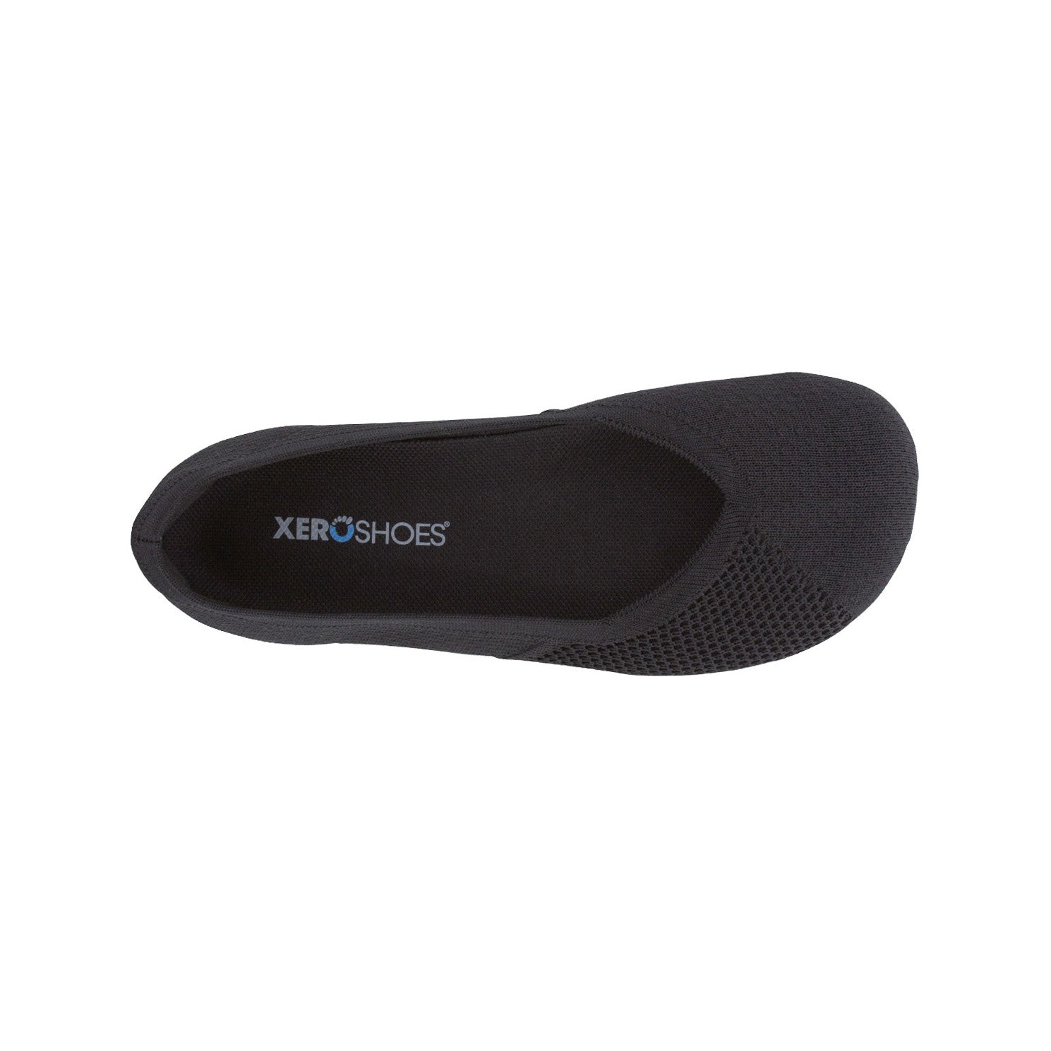 Xero Shoes Phoenix Knit Damen Ballerinas in Schwarz als Barfußschuhe, Ansicht von oben im Onlineshop für Barfußschuhe