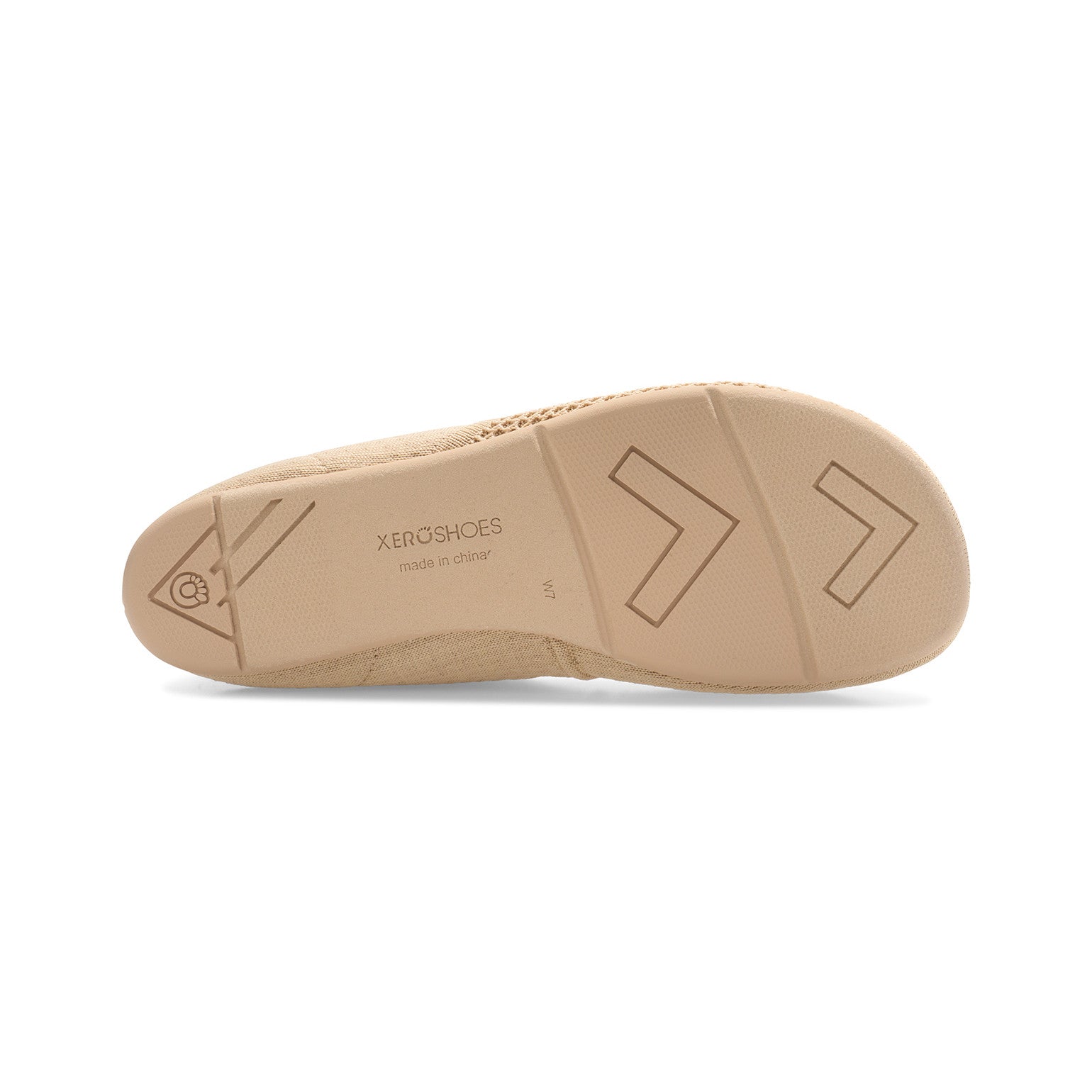 Xero Shoes Phoenix Knit Irish Cream Damen Ballerinas, Sohlenansicht. Flexible Barfußschuhe für Damen in unserem Onlineshop.