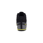 Xero Shoes Scrambler Mid Barfußschuhe, Wanderschuhe für Herren, Rückansicht in Steel Gray Sulphur im Onlineshop für Barfußschuhe