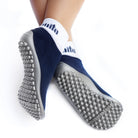 Leguanito Barfußschuhe für Kinder von Leguano in Blau – Sockenschuhe, Unteransicht mit Träger, erhältlich im barfusswelteb.com Barfußschuhe Onlineshop