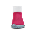 Leguanito Barfußschuhe für Kinder von Leguano in Pink – Sockenschuhe, Frontansicht, erhältlich im barfusswelteb.com Barfußschuhe Onlineshop