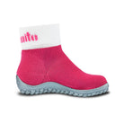Leguanito Barfußschuhe für Kinder von Leguano in Pink – Sockenschuhe, Seitenansicht von rechts, erhältlich im barfusswelteb.com Barfußschuhe Onlineshop