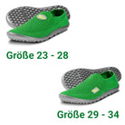 Leguanito Scio Green Kinder Barfußschuhe Slipper – Bild des Slippers in Grün für Kinder in den Größen 23 bis 34. Diese leichten Barfußschuhe bieten optimalen Tragekomfort und sind erhältlich bei barfusswelteb.com.