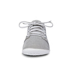Leguano Beat Barfußschuhe Sneaker in Silbergrau, Vorderansicht für klare Details. Jetzt im Onlineshop für Barfußschuhe erhältlich.