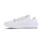 Leguano Go White Sneaker Barfußschuhe – Linke Seitenansicht: Diese Schuhe kombinieren ein elegantes Design mit optimaler Flexibilität, ideal für jeden Anlass. Der atmungsaktive Stoff sorgt für ein angenehmes Fußklima. Jetzt im Onlineshop für Barfußschuhe erhältlich.